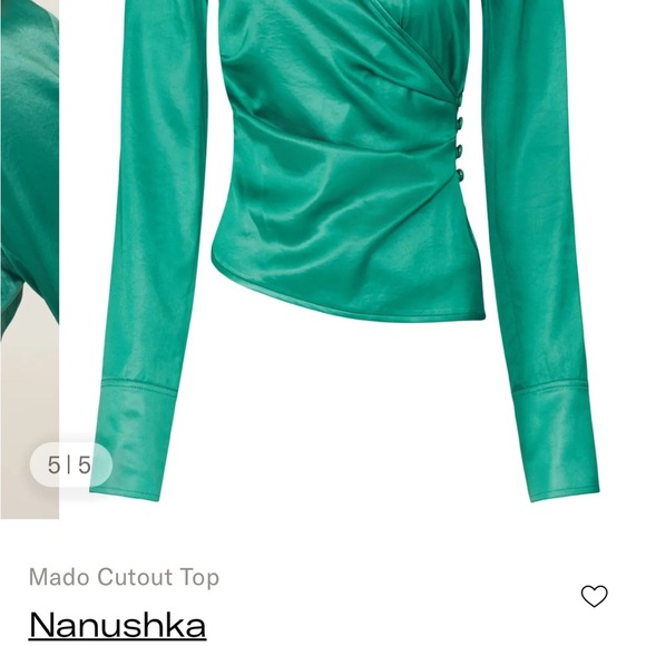 Nanushka Vibrant Green Wrap Blouse - Picture 2 of 7